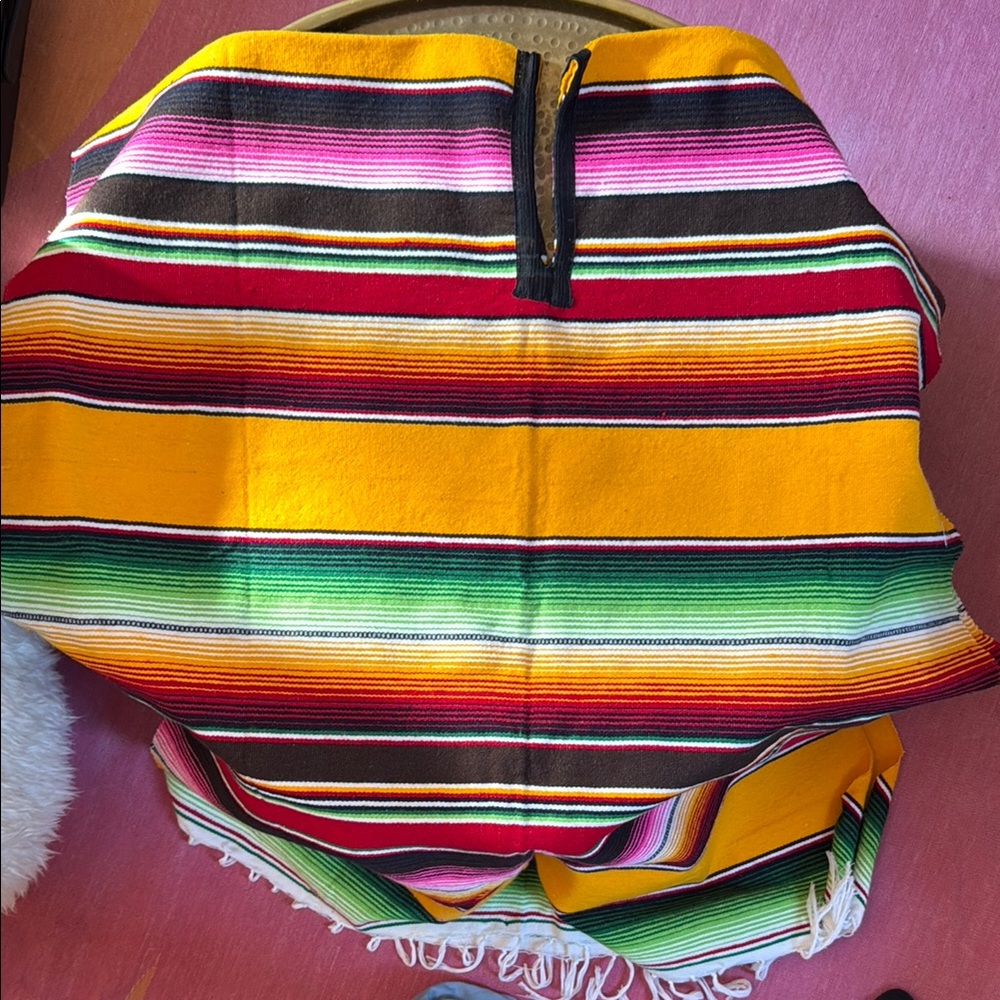 Colorful Striped Poncho
